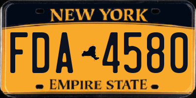 NY license plate FDA4580