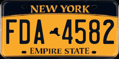 NY license plate FDA4582
