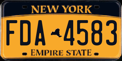 NY license plate FDA4583