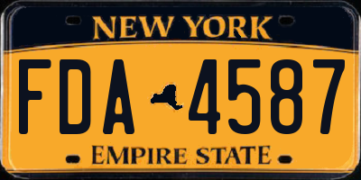 NY license plate FDA4587
