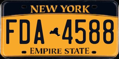 NY license plate FDA4588