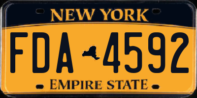 NY license plate FDA4592