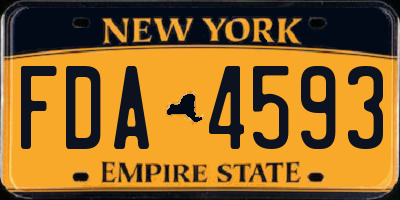 NY license plate FDA4593