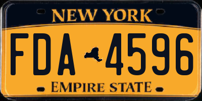NY license plate FDA4596