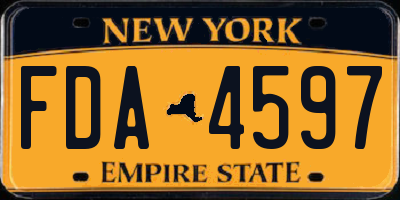 NY license plate FDA4597