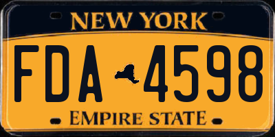 NY license plate FDA4598