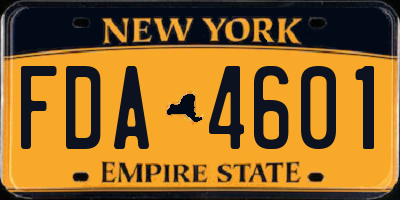 NY license plate FDA4601