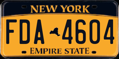 NY license plate FDA4604