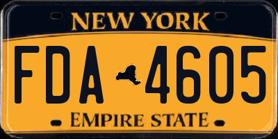 NY license plate FDA4605