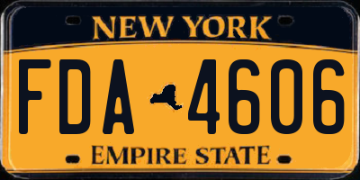 NY license plate FDA4606