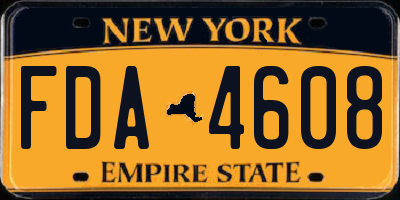 NY license plate FDA4608
