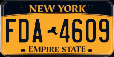 NY license plate FDA4609