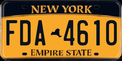 NY license plate FDA4610