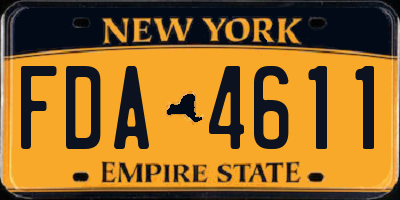 NY license plate FDA4611