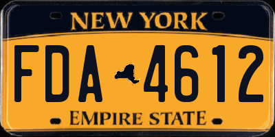 NY license plate FDA4612