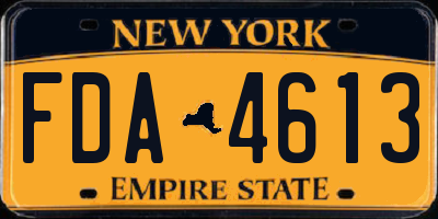NY license plate FDA4613