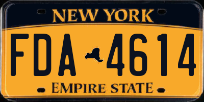 NY license plate FDA4614