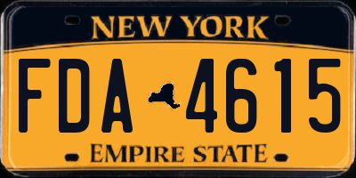 NY license plate FDA4615