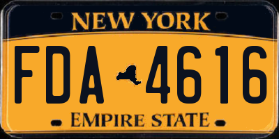 NY license plate FDA4616