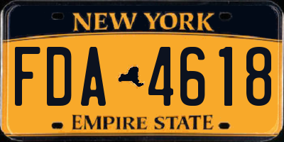 NY license plate FDA4618