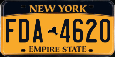 NY license plate FDA4620
