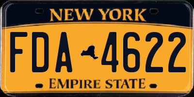 NY license plate FDA4622