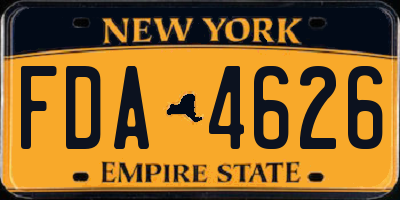 NY license plate FDA4626