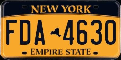 NY license plate FDA4630