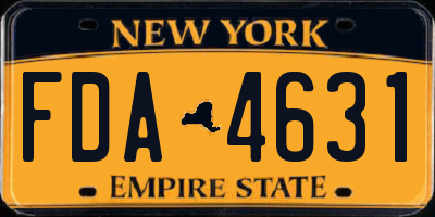 NY license plate FDA4631