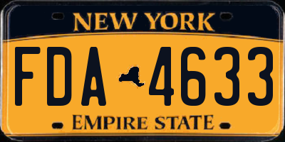 NY license plate FDA4633