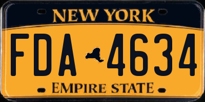 NY license plate FDA4634