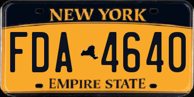 NY license plate FDA4640