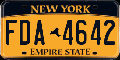 NY license plate FDA4642