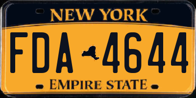 NY license plate FDA4644