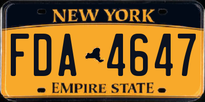 NY license plate FDA4647