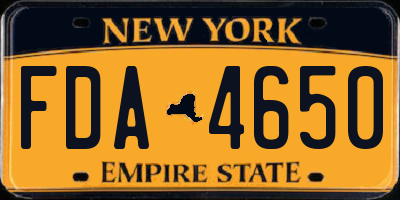 NY license plate FDA4650