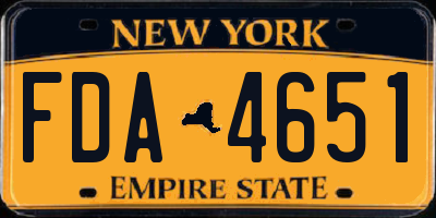 NY license plate FDA4651
