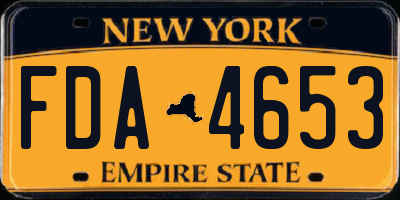 NY license plate FDA4653