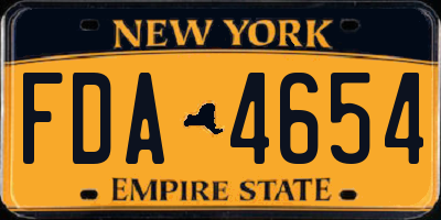 NY license plate FDA4654