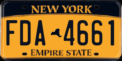 NY license plate FDA4661