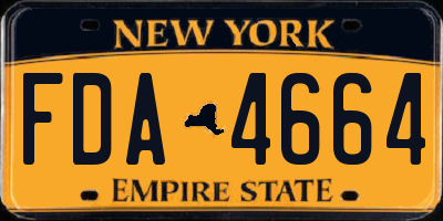 NY license plate FDA4664