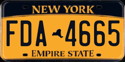 NY license plate FDA4665