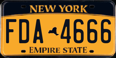NY license plate FDA4666