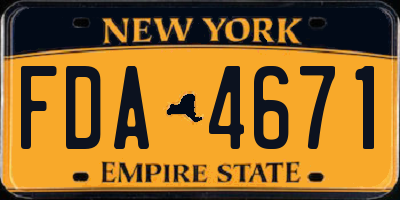 NY license plate FDA4671