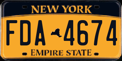 NY license plate FDA4674
