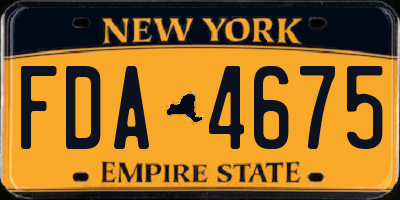 NY license plate FDA4675