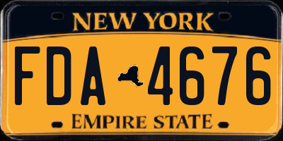 NY license plate FDA4676