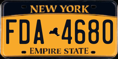 NY license plate FDA4680