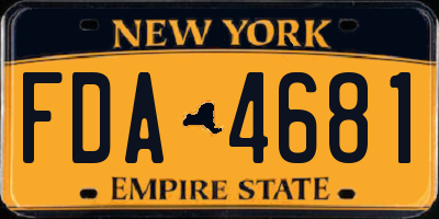 NY license plate FDA4681