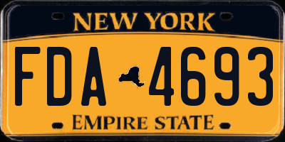 NY license plate FDA4693